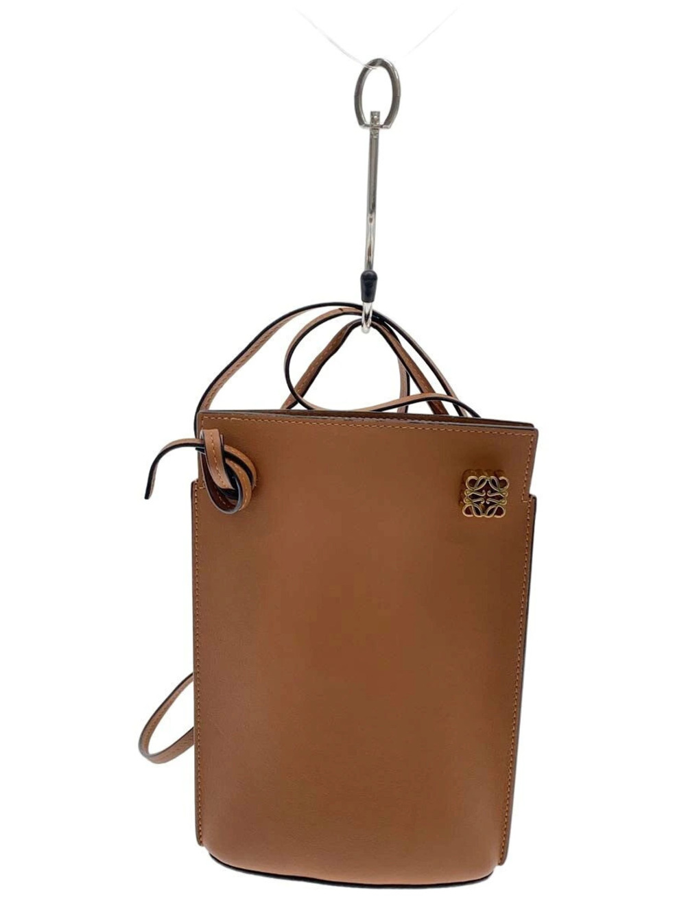 Loewe Dice Pocket Shoulder Bag Leather Camel Brown